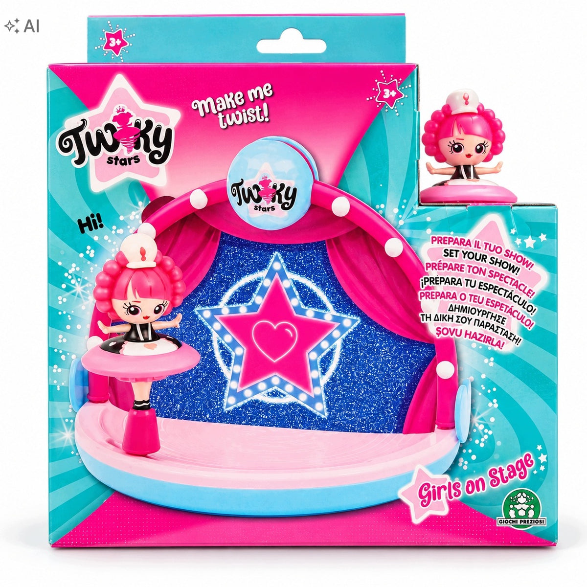 Twiky Stars ze sceną pokazową zabawka z wirującą figurką tancerki