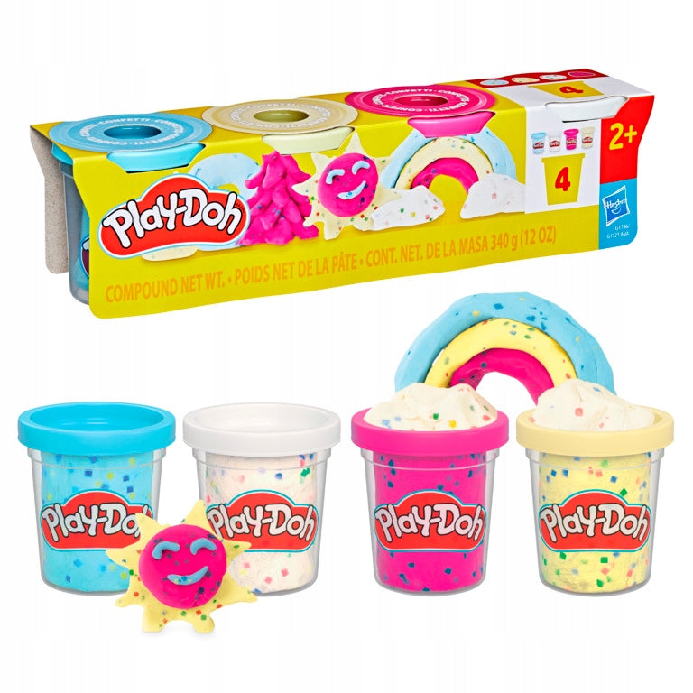 Play-Doh ciastolina tuby 4-pack Confetti Hasbro G1736