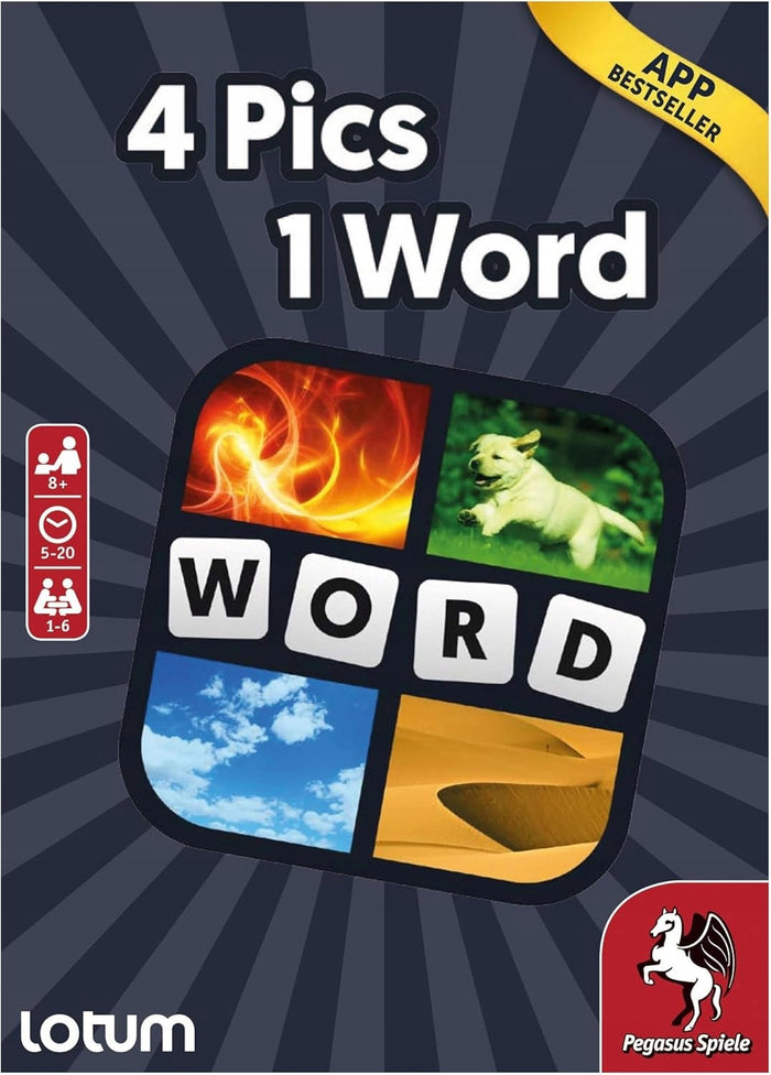 Pegasus Spiele 18323E - 4 Pictures 1 Word - The Cardgame